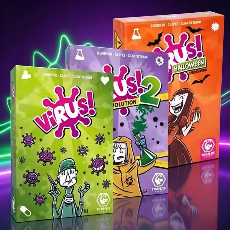 Board Game Virus - Familien-Strategie-Kartenspiel-Set Virus Serie 1&2 & Halloween