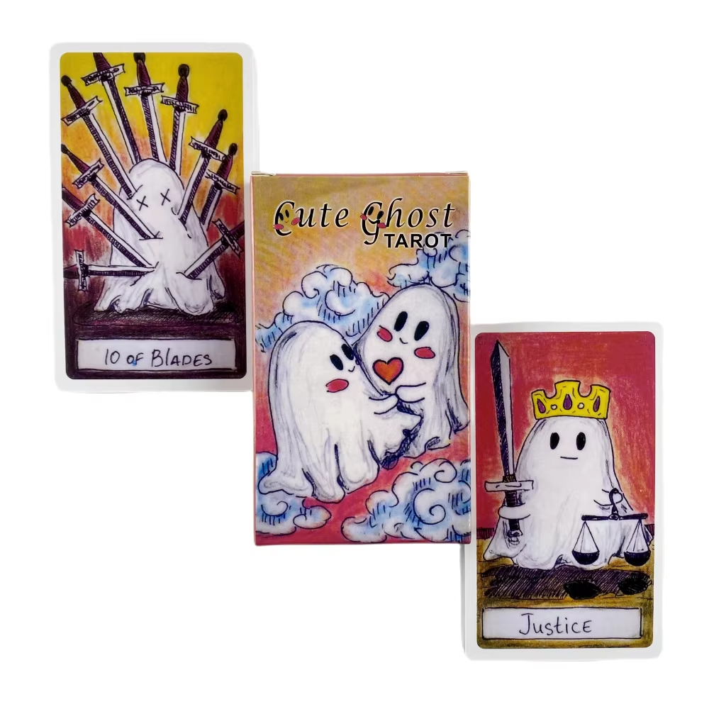 Board Game Master - Niedliches Geister-Tarot-Deck-Spielzeug-Set, Tarot-Deck, Oracle-Karte, Wahrsagerei, Familie,