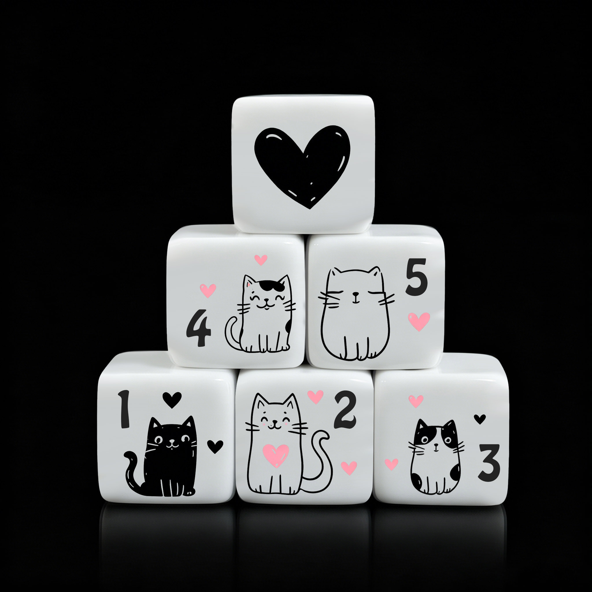 Board Game Dnd - 12-teiliges Set 16mm Niedliche Katzen-Würfel, Premium