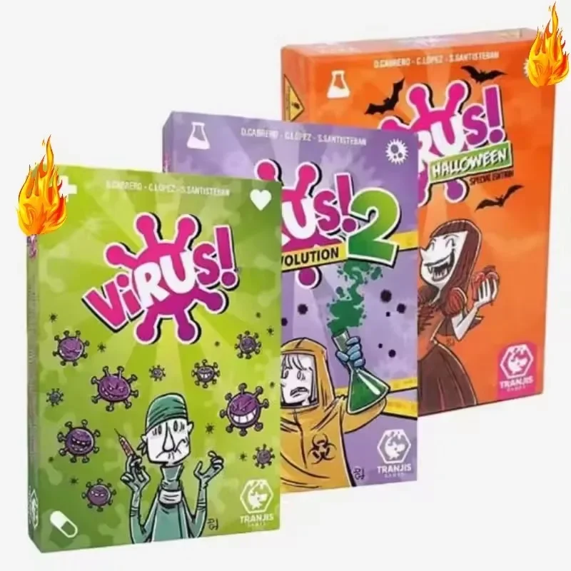 Board Game Master - 2026 Familien-Strategie-Kartenspiel-Set Virus-Serie 1&2 & Halloween